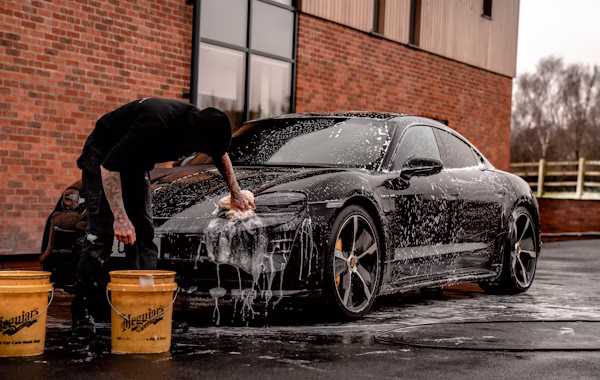 Washing and detailing a Porche in Austin TX